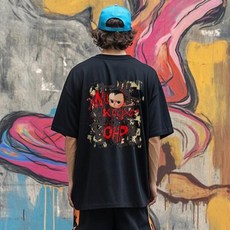 원헌드레드퍼센트 AIDAEVE b디스트로이베이비 세미오버 통기성 반팔 티셔츠