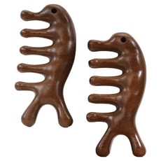 木製刮痧指壓按摩器, 單一顏色, 2個