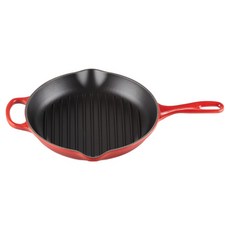 LE CREUSET 電磁爐適用 經典圓形鑄鐵燒烤盤 紅色, 26cm, 1個