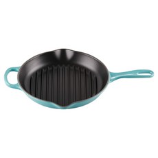 LE CREUSET Signature圓形電磁爐適用煎烤盤 加勒比海藍, 26cm, 1個