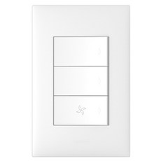 Legrand 羅格朗 Apella白色 Simple 3孔開關 下方FAN, 1個