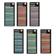 更整潔 螢光半索引便利貼 6款 1800入組合, 1套, 混色