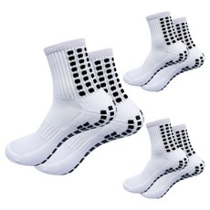 HnEx 方格止滑五人制足球 足球 登山 運動襪, 3個, 白色