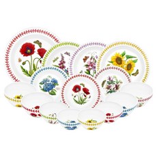PORTmeIRION 波特玫琳恩 Botanic Garden Meadow 4人份居家餐具組 A 15件組, 1套, 飯碗4p + 湯碗4p + 大盤 + 中盤3p + 小盤3p, 隨機出貨