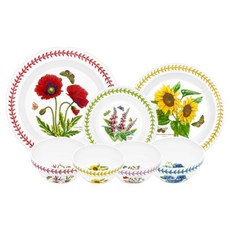 PORTmeIRION 波特玫琳恩 Botanic Garden Meadow 2人份居家餐具組 7件組, 1套, 飯碗 2p + 湯碗 2p + 大盤 + 中盤 + 小盤, 隨機出貨
