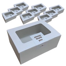 成元包裝 透明窗禮品盒 240 10入 + 貼紙 10入 組, 1套, 白色(盒)