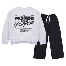 Lalaon 鬆緊帶工裝褲 + 撞色長袖大學T套裝 TSP2158