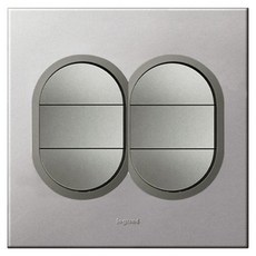 Legrand 羅格朗 Arteor Simple 長方形 圓形 雙色 軟鋁 直式 6孔 鎂合金開關, 1個