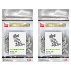 닥터스타 나노블럭 아메리칸고양이D 698-A7dr, 혼합색상, 2개