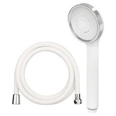 DAELIM BATH 增壓蓮蓬頭+PVC蓮蓬頭軟管 2m組, 1組, 白色(蓮蓬頭)+白色(軟管)