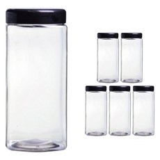 冰箱收納容器 方形 黑蓋 1L, 6個, 1入