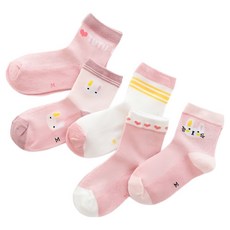 베베니즈 아동용 라인 배색 포인트 양말 5종 세트