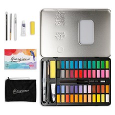 Touchfeel 固體水彩 水彩調色盤 美術調色盤 套組, 48色