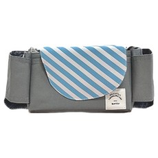 JOYMULTI 現代雙色多功能防水嬰兒車收納整理尿布包, 藍色條紋, 1個