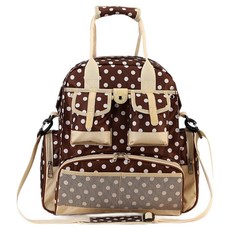 조이멀티 빅도트 크로스 방수 기저귀 백팩, 다크브라운