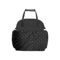 JOYMULTI 圓點斜背防水尿布後背包, 黑色圓點2, 1個