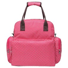 JOYMULTI 圓點斜背防水尿布後背包, 紅色, 1個