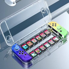 HOHOO 任天堂 Switch OLED 全覆蓋硬殼保護套 Switch Shield 卡槽款, 單一商品, 1個, 透明