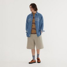 커버낫 남녀공용 아치 로고 데님 셔츠