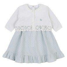 ETTOI 兒童蕾絲棉質開襟衫 + 連身裙套裝