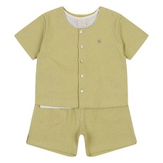 ETTOI 兒童透氣Melo棉開襟衫+無袖T恤+褲子套裝