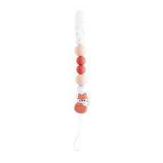 pink and blue 矽膠串珠可愛狐狸造型手工奶嘴鏈 Set 六顆珠珠, 珊瑚橘, 1組