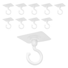 Day Rhythm 360度旋轉免鑽孔廚具掛鉤架, 白色, 10個