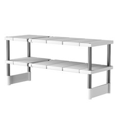 벤홈 다용도 조절식 씽크대 주방 선반, 화이트, 1개, 2단