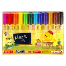 DONG-A 黃色小雞油性麥克筆組, 1套, 12色