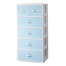 KEYWAY 聯府 美加櫃 附輪 T5402-1, 粉藍色, 5層