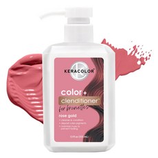 護髮補色洗髮精 玫瑰金 黑髮適用, 355ml, 1瓶