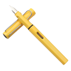 B2WIN 文具 學用品 筆, 1個, 黃色 塑膠 替換式 鋼筆 粗尖