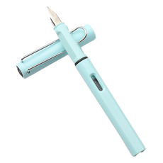 B2WIN 文具 學用品 筆, 1個, 淺藍色 塑膠 替換式 鋼筆 細尖