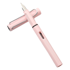 B2WIN 文具 學用品 筆, 1個, 淺粉紅色 塑膠 替換式 鋼筆 粗尖