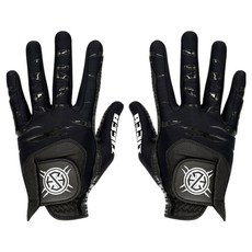 SEVEN HILLS 女用老虎萊卡矽膠練習球場巡迴賽用高爾夫手套 雙手穿戴, 黑色, 1套