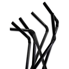 JCI傑西國際 個別包裝可彎曲吸管 黑色 7 x 210 mm, 500入, 1個