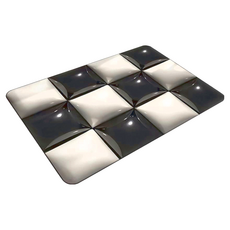 Mass 生活好物 3D立體感硅藻土吸水地墊 浴室防滑腳踏墊 柔軟舒適 快速吸水 沖洗即淨, 棋盤格, 1個