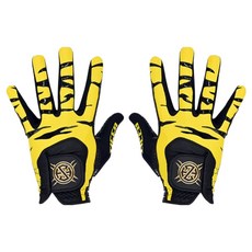 SEVEN HILLS 女用老虎矽膠萊卡球場練習用高爾夫手套 雙手穿戴, 黃色, 1套