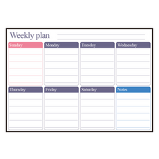 Comfique 可黏貼式白板 寫字板 月曆 冰箱磁鐵板 行事曆 備忘錄 橫式, 合成樹脂 / 背面磁吸