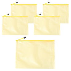 Misoroun 便利網眼文件收納袋 32.8 x 23 cm, 5個, 黃色