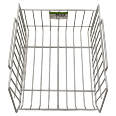 大台灣 斜口置物籃 塑膠鐵材質, 1個, 白色, 小(25 x 22 x 15cm)