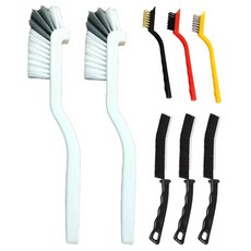 All HI 縫隙清潔刷 清潔刷 掃帚刷 3入 + 彎曲刷 2入 + 迷你刷 3入 套組, 1套, 混合色