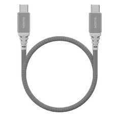 GUXON 古尚 Type-c to Type-c 鋅磁王捲捲線 快充編織線, 2m, 1條, 銀色