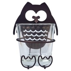 Yankee Candle 洋基蠟燭 貓頭鷹燭台, 棕色 + 透明