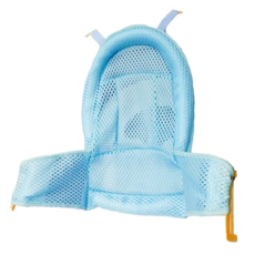 LILIKOKO 哩哩摳摳 嬰兒浴網薄款 四釦式, 邊緣加厚保護 柔軟舒適，材質輕便，方便折疊收納，適用年紀：0~10歲, 藍色, 1個