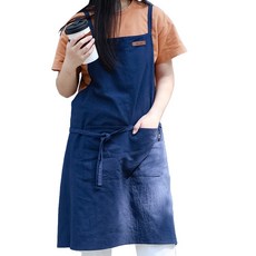 棉質圍裙, 1個, 海軍藍
