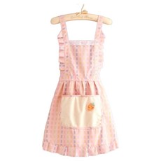Leovince 典雅現代帆布吊帶圍裙 胡蘿蔔, 粉紅色