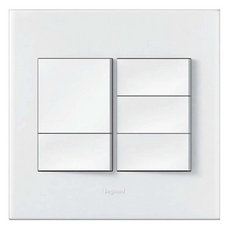 Legrand 羅格朗 Arteor Simple 配線器具 長方形單色白色5開關, 1個