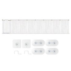 키워보리 반려동물 다용도 접이식 대형견용 안전문 실리콘 4p + 바닥 고정 실리콘 2p 세트 CMER100 43, 화이트, 1세트