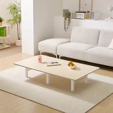 아이캔컴퍼니 국내생산 LPM 모모 폴딩 쌍다리 4단 높이조절 테이블 고객직접설치, 크림베이지